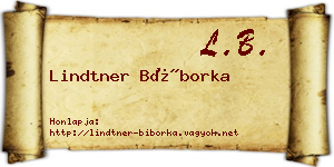 Lindtner Bíborka névjegykártya