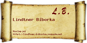 Lindtner Bíborka névjegykártya